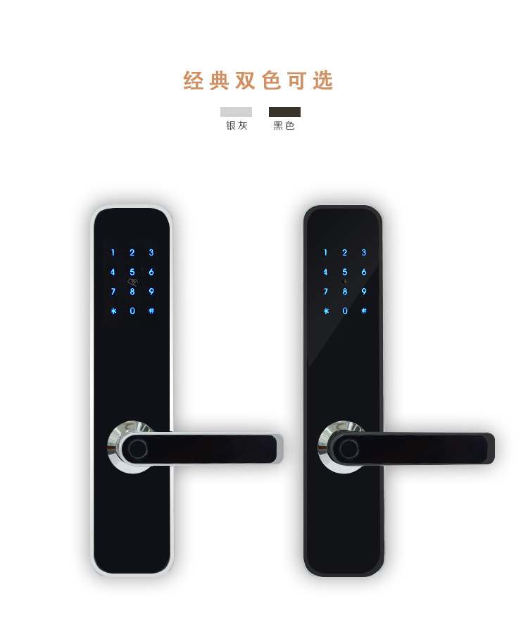 歐尚P21藍牙智能鎖可選黑白兩色