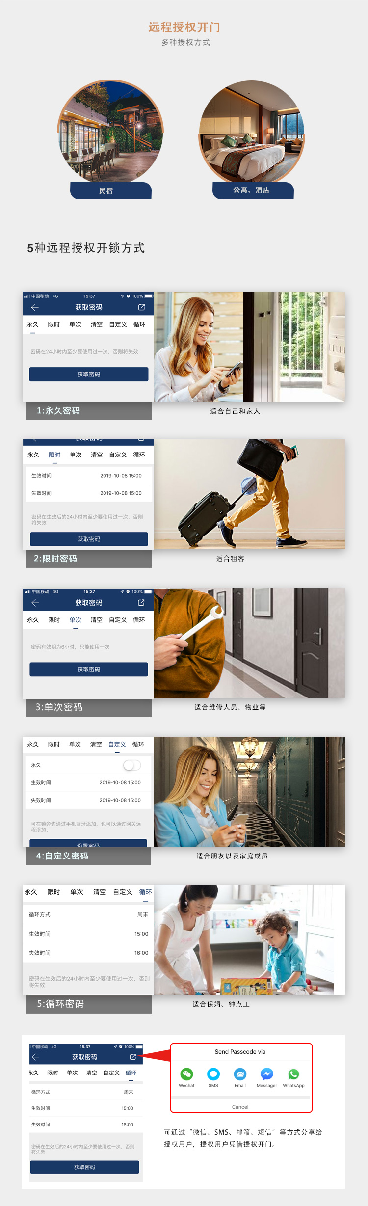 歐尚P21藍牙智能鎖適合酒店，公寓，家庭，辦公室等場景適用